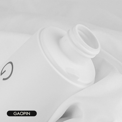 HDPE Plastic Empty Shampoo Squeeze Bottle With Disc Cap 250ml White Black Frosted Matt Surface