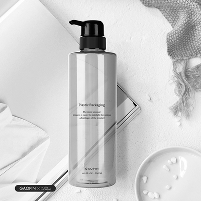 500ml customised luxury pet plastic Body Wash Lotion container transparent shampoo bottles