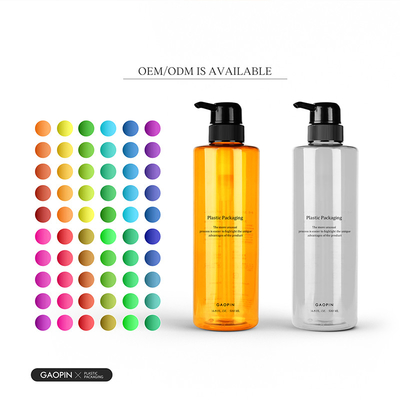 500ml customised luxury pet plastic Body Wash Lotion container transparent shampoo bottles