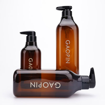 Amber 500ml Square Empty Shampoo And Conditioner Bottles 300ml 600ml 1000ml