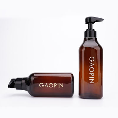 500ml PET Amber Plastic Shampoo Bottles And Packaging Dropper Sealing