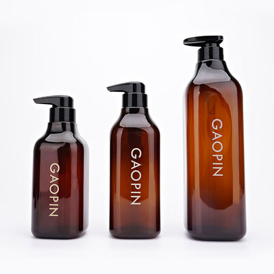 500ml PET Amber Plastic Shampoo Bottles And Packaging Dropper Sealing
