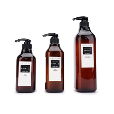 PET Empty Amber Skin Care Packaging 500ml 600ml 1000ml Plastic Shampoo Bottles