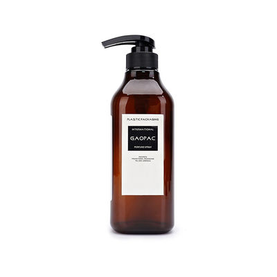 PET Empty Amber Skin Care Packaging 500ml 600ml 1000ml Plastic Shampoo Bottles