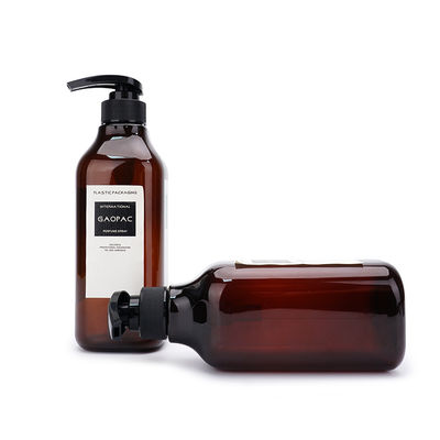 PET Empty Amber Skin Care Packaging 500ml 600ml 1000ml Plastic Shampoo Bottles