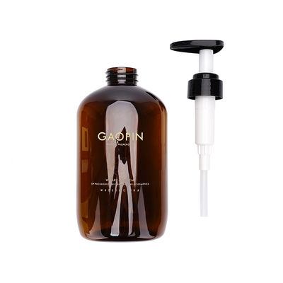Amber PET Bottle 340ml 520ml Packaging Shower Gel Plastic Shampoo Bottles