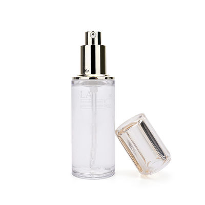 Cosmetic PET Plastic Lotion Bottle High Transparency Golden Pump Bottle 60ml