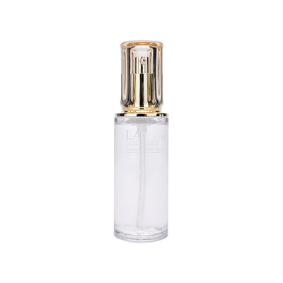 Cosmetic PET Plastic Lotion Bottle High Transparency Golden Pump Bottle 60ml