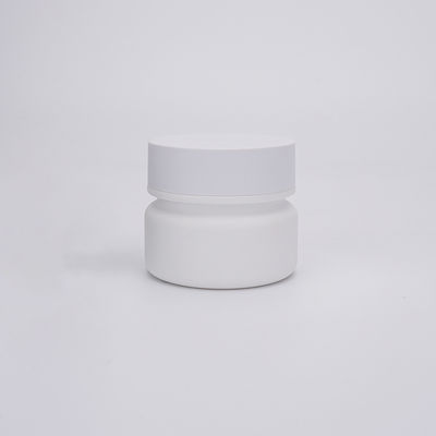 50ml PETG White Plastic Round Jar , Face Cream Cosmetic Jar