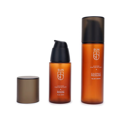 Frosted Amber Pet Plastic Bottles 30ml 100ml 120ml Skincare Packaging