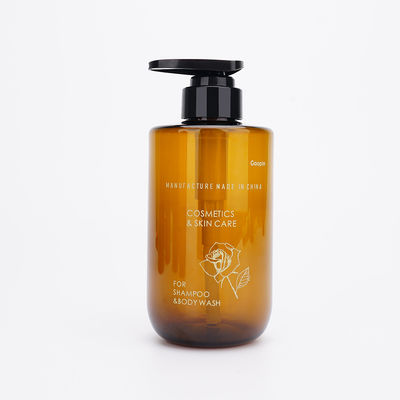 Amber Plastic Shampoo And Conditioner Bottles 300ml 400ml 500ml 600ml