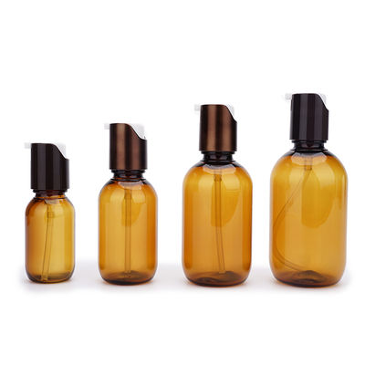30ml 60ml 130ml Plastic Lotion Bottle Amber Color Screen Printing