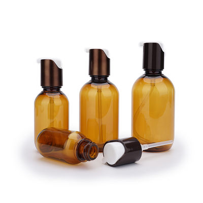 30ml 60ml 130ml Plastic Lotion Bottle Amber Color Screen Printing