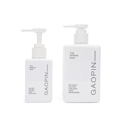 Square Shampoo Body Wash Bottles 280ml White Shampoo Bottles With Pump
