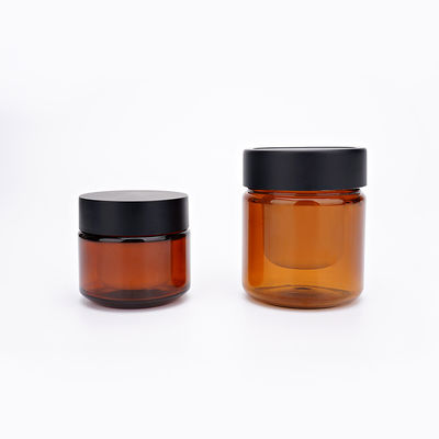 PET Empty Skincare Bottles 30g 50g Brown Skincare Packaging With Screw Cap