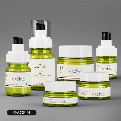 40ml 50ml 130ml Green Plastic Lotion Bottle Luxury Cosmetic Packaging Set