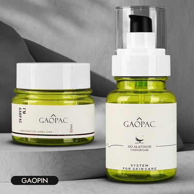 40ml 50ml 130ml Green Plastic Lotion Bottle Luxury Cosmetic Packaging Set