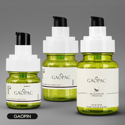 40ml 50ml 130ml Green Plastic Lotion Bottle Luxury Cosmetic Packaging Set