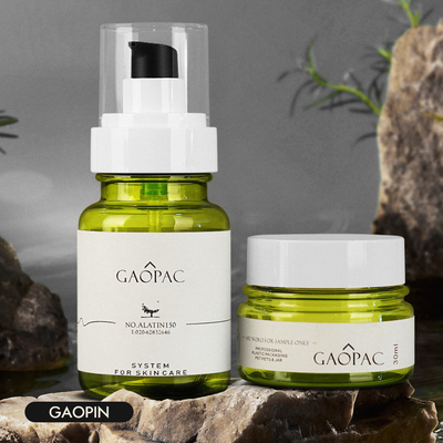 40ml 50ml 130ml Green Plastic Lotion Bottle Luxury Cosmetic Packaging Set