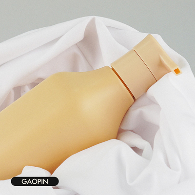 350ml Plastic Shampoo Bottles Lotion Cosmetic Packaging With Gold Pump